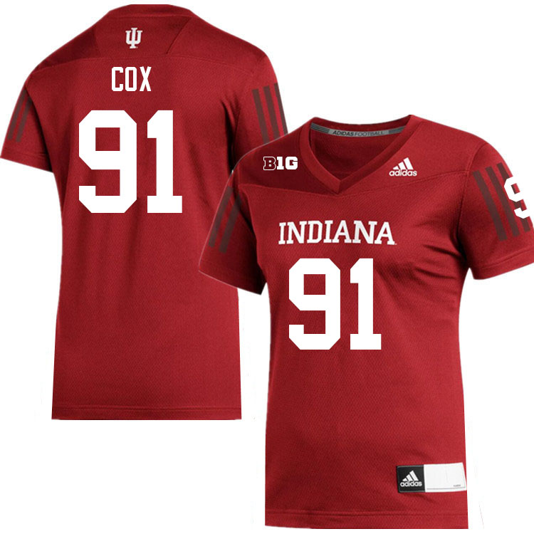 Men #91 LeDarrius Cox Indiana Hoosiers College Football Jerseys Sale-Crimson